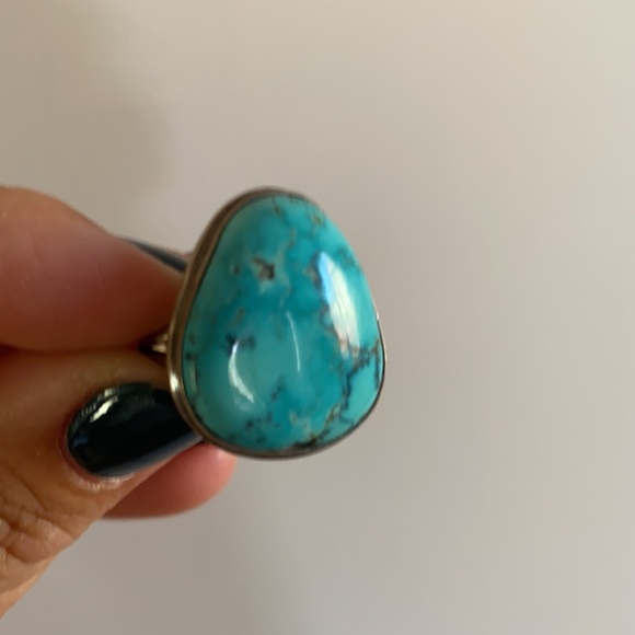 Vintage sterling silver and turquoise stone ring - Picture 6 of 11